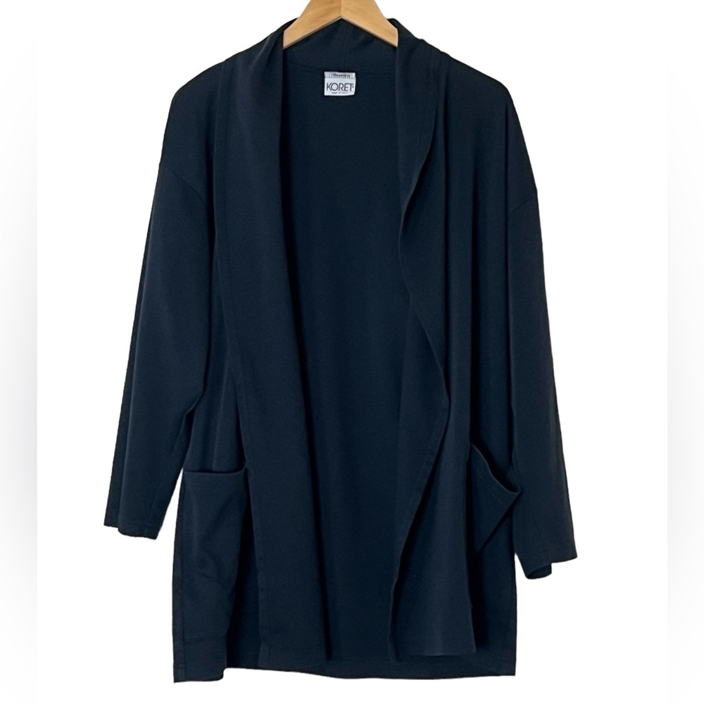 Koret | Vintage Union Made black slouchy lounge cotton blend cardigan al…